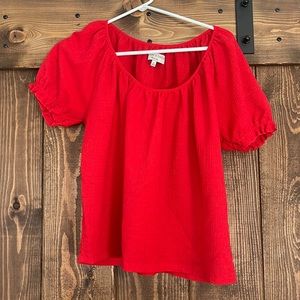 Red Madewell Texture & thread top